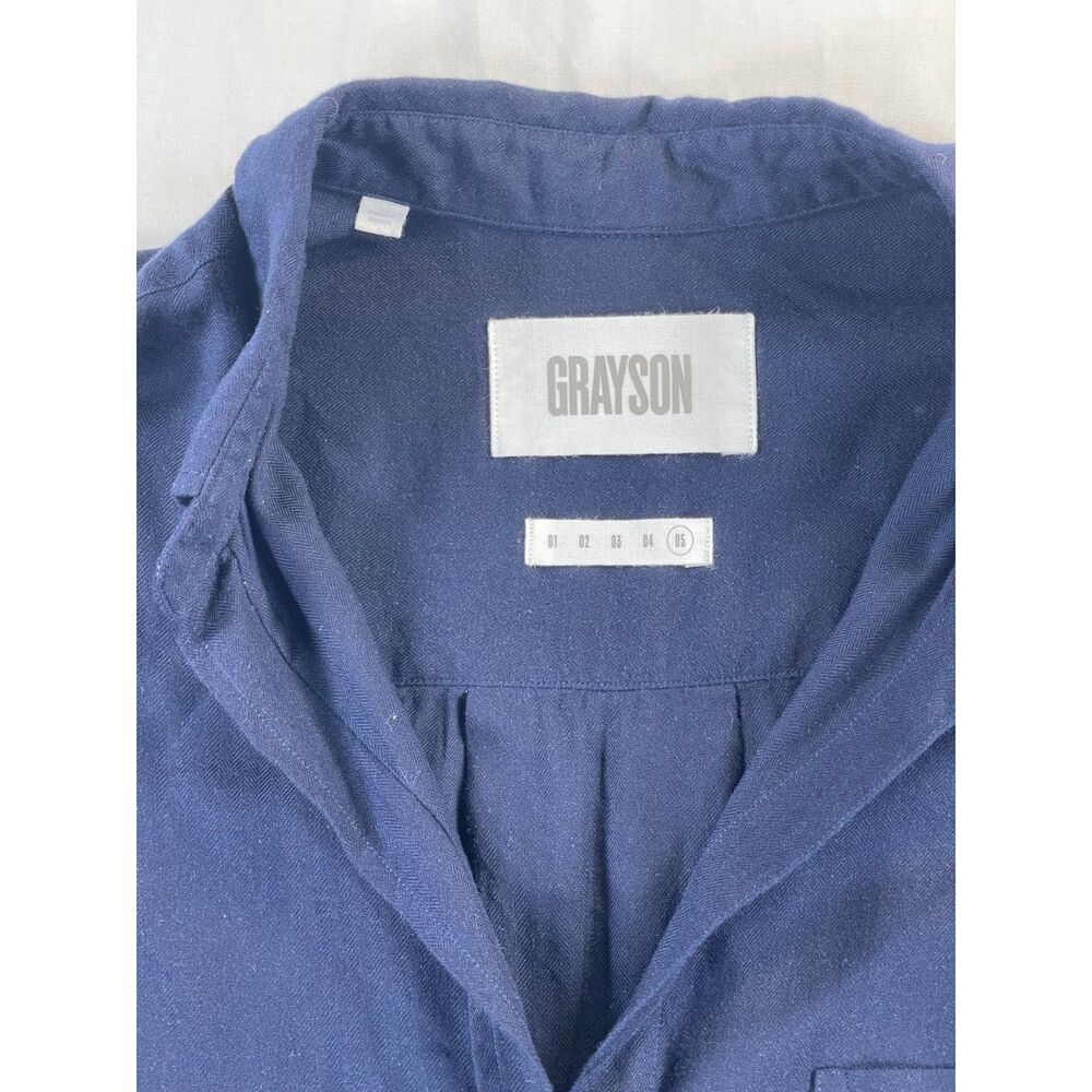 Grayson The Hero Navy Blue Button Down Shirt 05 XL 100% Lyocell Solid Pocket - Picture 6 of 12